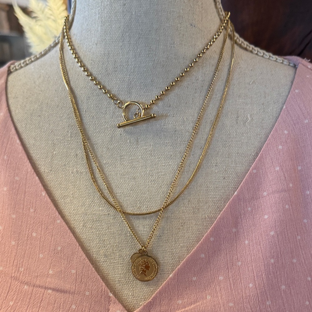 Gold Layered Necklace Set